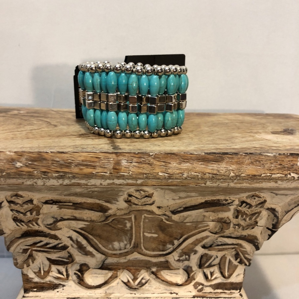 Curvy Chic Design NWT Turquoise & Silver Bracelet